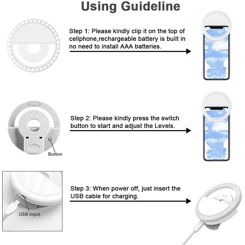 Ring Light Mini Clip USB